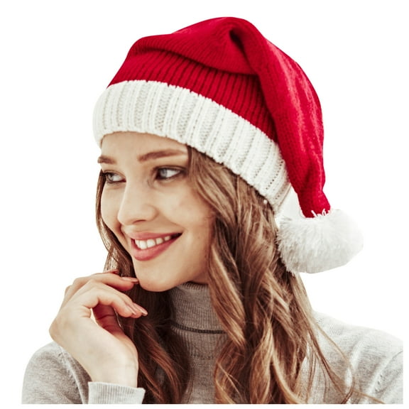 Sale 2025 UHGANN Under $5 Santa Hats Christmas Hats Xmas Holiday Hat for Adults, Unisex Velvet Classic Santa Hat for Xmas New Year