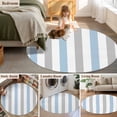 thumbnail image 6 of Light Blue Grey Stripe Large Area Rugs for Bedroom Living Room, Soft Non Slip Carpet Bedside Rug, Modern Farmhouse Vertical Striped Round Floor Cover Kitchen Accent Rug 7' for Dining Room/Office, 6 of 9