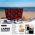 thumbnail image 5 of Xecao Red Skulls for versatile beach bag for women includes zipper pockets and waterproof material, ideal for vacations and adventures., 5 of 7