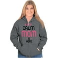 thumbnail image 4 of Funny Keep Calm Mom is Here Meme Zip Hoodie Sweatshirt Women Brisco Brands X, 4 of 6