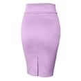 thumbnail image 2 of J. METHOD Women's Midi Skirt Stretch Knit Bodycon Slim Fit Office Elastic Waist Pencil Solid Skirts Made in USA NEWSK10 Lavender S, 2 of 5