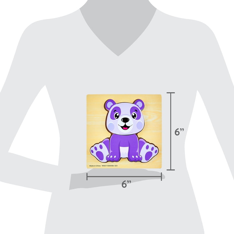 Spark Create Imagine 4-Piece Wooden Panda Puzzle for Toddlers and