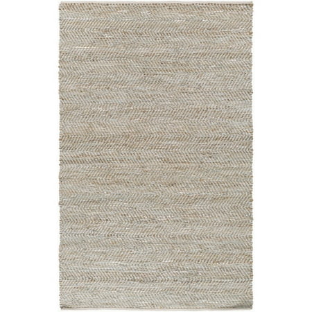 Pewter Natural - 8' x 10' Natural Zigzag Caramel Brown and Pewter Silver Area Throw Rug