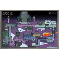 Among Us - Polus Map Wall Poster, 14.725" x 22.375", Framed