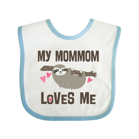 

Inktastic MomMom Grandma Loves Me Sloth Gift Baby Girl Bib