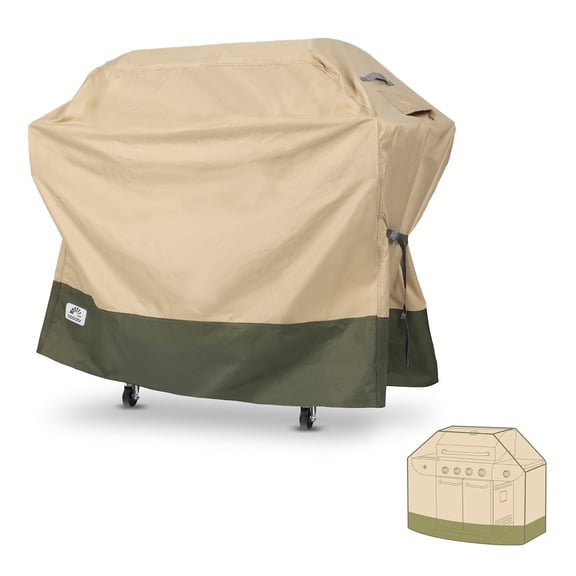 Aoodor Heavy Duty BBQ 3-5 Burners Gas Grill Cover 52 Inch, 600D Waterproof Oxford Outdoor Barbecue Grill Cover with Air Vents, 52"W x 26"D x 48"H
