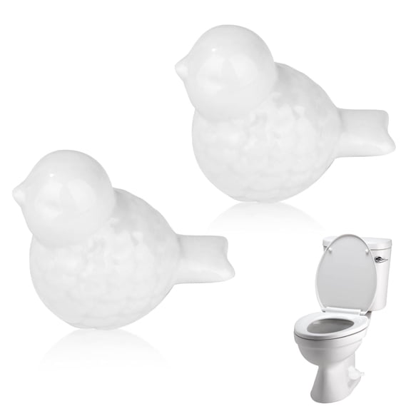 Toilet Bolt Covers, 2pcs Bird Toilet Screw Cover Caps Ceramic Toilet Bolt Caps for Bottom of Toilet Avoid Rusting
