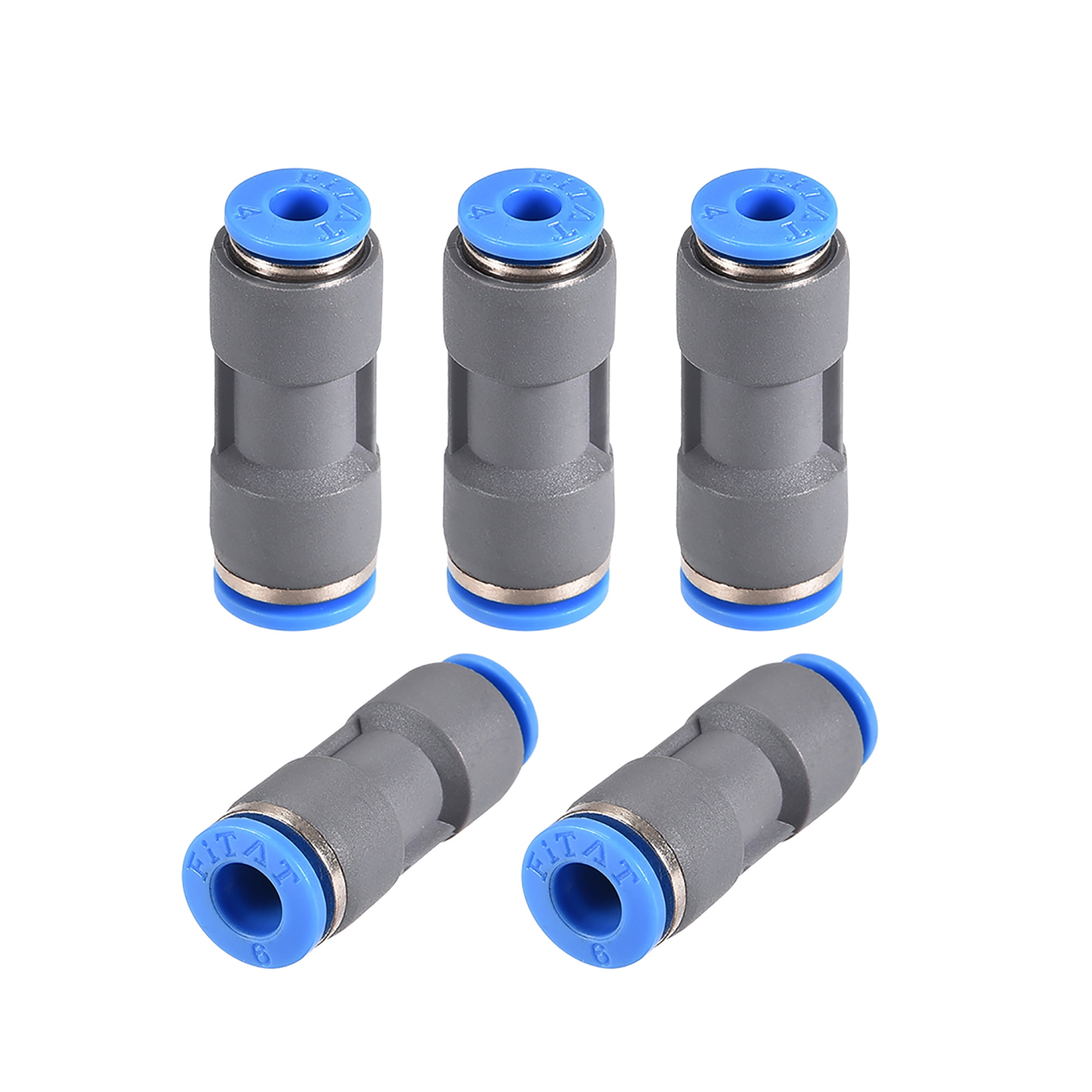 Pneumatic Air 2 Way Quick Fittings Straight Push In Connector 6mm Tube Hose 