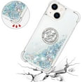thumbnail image 4 of Glitter Case for Apple iPhone 14, Bling Sparkle Floating Cover Liquid Fashion Girly Women Girls Clear with Ring Holder Phone Case for iPhone 14  Silver, 4 of 12