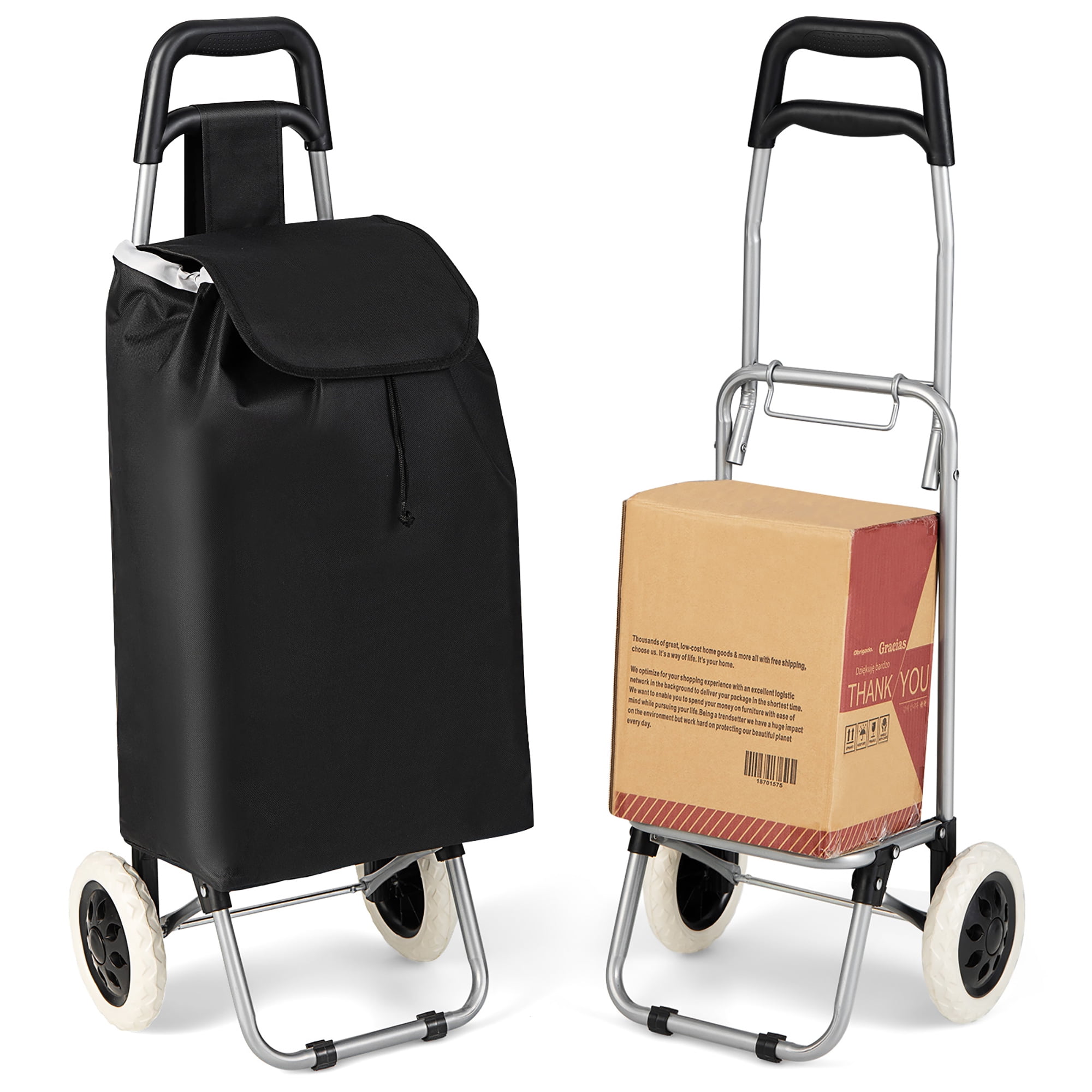 Lightweight & Foldable Shopping Trolley 2 Wheels 2 WHEEL SHOPPING TROLLEY water resistant with Detachable Bag 