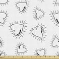 thumbnail image 1 of Love Sofa Upholstery Fabric by the Yard, Romance Heart Hand Drawn Valentines Day Shapes Feelings Sign Sketch Art, Decorative Fabric for DIY and Home Accents, Charcoal Grey and White by Ambesonne, 1 of 5