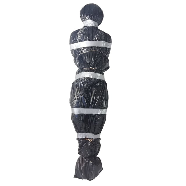 Cadáver inflable para Halloween: decoración de víctima muerta y aterradora para exteriores, patio, escena del crimen o casa embrujada.