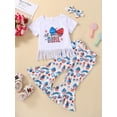 thumbnail image 2 of Genuiskids 2Pcs Summer Toddler Baby Girl 4th of July Clothes American USA Flag Stars and Stripes Sisters Independence Day Outfits, 2 of 9