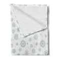 thumbnail image 2 of Snowflake Soft Flannel Fleece Throw Blanket, Doodle Style Symmetrical Motifs of Winter Season on a Dotted Background, Cozy Plush for Indoor and Outdoor Use, 50" x 70", Pale Grey White, by Ambesonne, 2 of 5