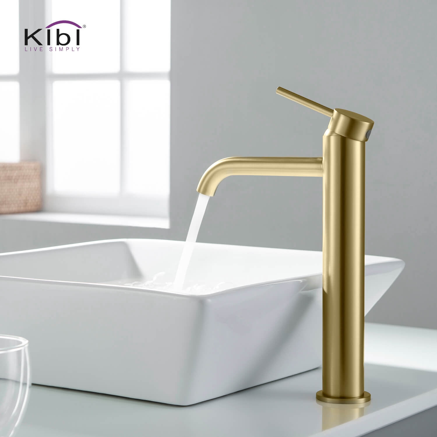 Kibi Circular Single Handle Bathroom Vessel Sink Faucet
