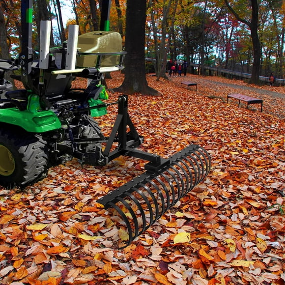 Kojooin Heavy-Duty Landscape Rake for Lawn Tractor, ATV or UTV, 49 Inch Rake with 17 Steel Tines and 2 Inch Receiver