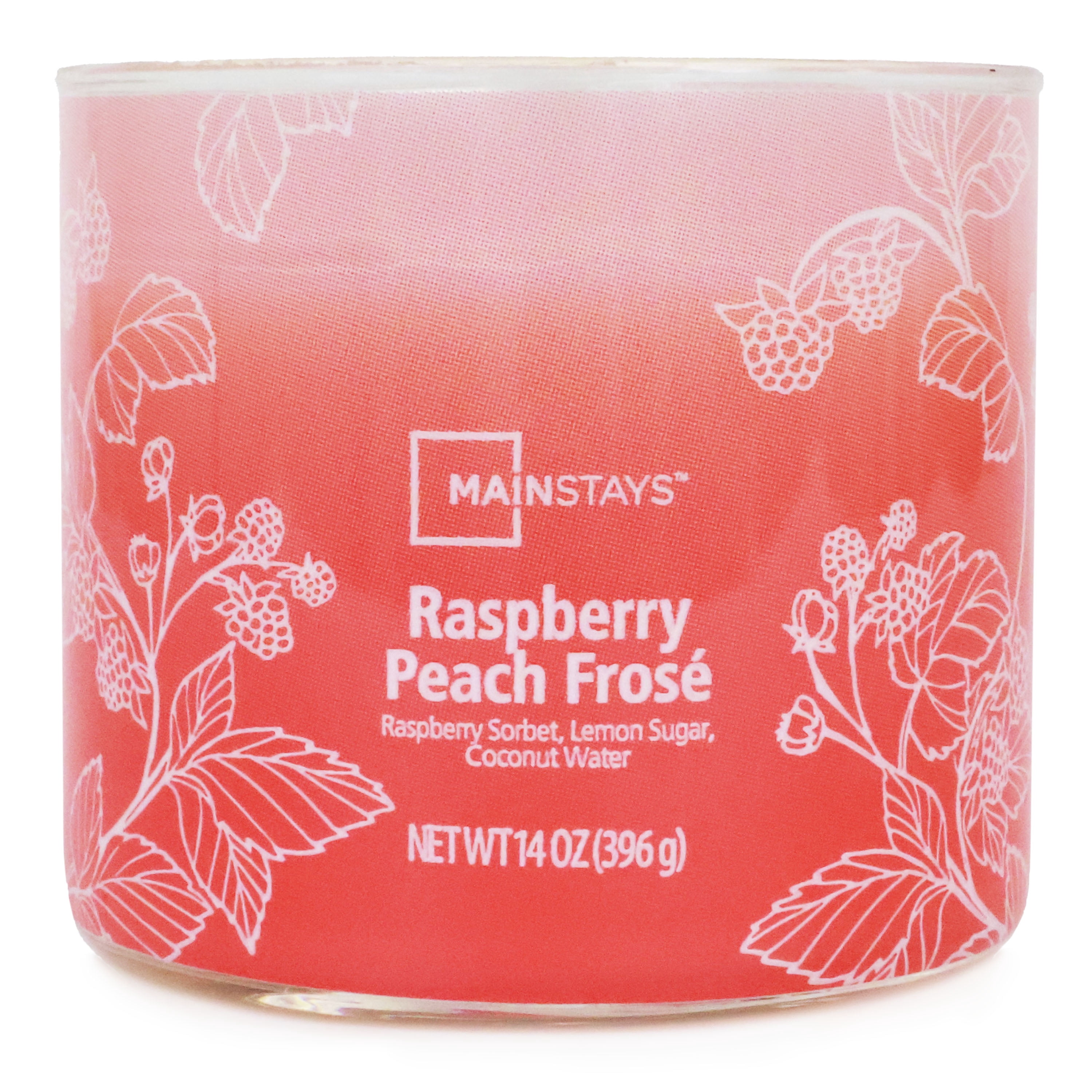 (4 pack) Mainstays 3-Wick Ombre Wrap Raspberry Peach Candle, 14-Ounce