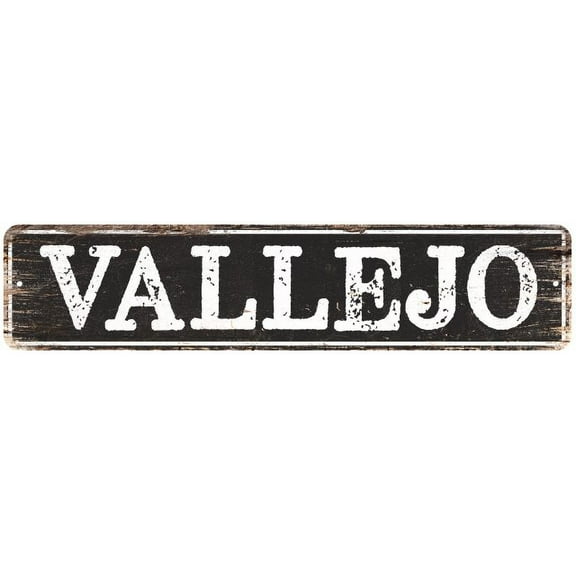 VALLEJO Gift Chic Metal Sign Home Decor Cities 4x18 204180007139