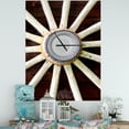 thumbnail image 2 of Designart 'Country Wagon Wheel on Wooden Wall Clock' Farmhouse Wall Clock, 2 of 3