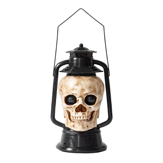Farol de Halloween, decoración de Halloween, farol portátil espeluznante para el porche Cráneo