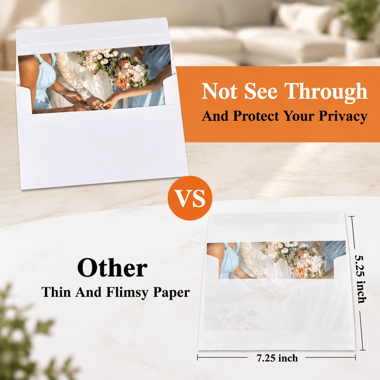 White A7(5.25x7.25 in) - 100 Pack Self-Seal Envelopes for Invitations ...