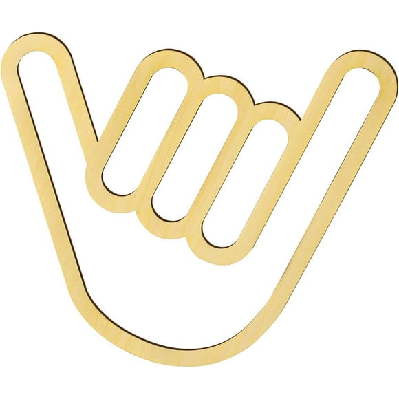 shiyou-Shaka Wooden Wall Decoration, Hang Loose Hawaii Aloha Surfer Hand Shape Finger Sign, Surf Decor for Home Living Room Kitchen Bathroom Bedroom