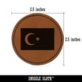 thumbnail image 2 of Turkey Flag 2.5" Faux Leather Round Engraved Iron-On Patch - Brown, 2 of 6