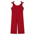 thumbnail image 5 of Girls' Casual Sleeveless Jumpsuits Red with Pockets Girls Summer Clothes Girls Clothes Size 11-12 Years Girls Fashion, 5 of 6