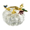thumbnail image 4 of Cheapark Hand Blown Glass Pumpkin Figurine, Crystal Collectible Ornament, For Home Decorating, Halloween Thanksgiving Festive Display, 4 of 6