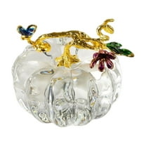 Cheapark Hand Blown Glass Pumpkin Figurine Collectible For Decorating Ornament Crystal Design Home Festive Scene Decoration