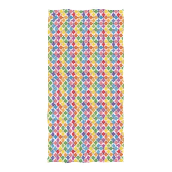 Oversized Beach Towel Extra Large Absorbent Microfiber Bath Towels Soft Quick Drying Rainbow Block 74"x37"