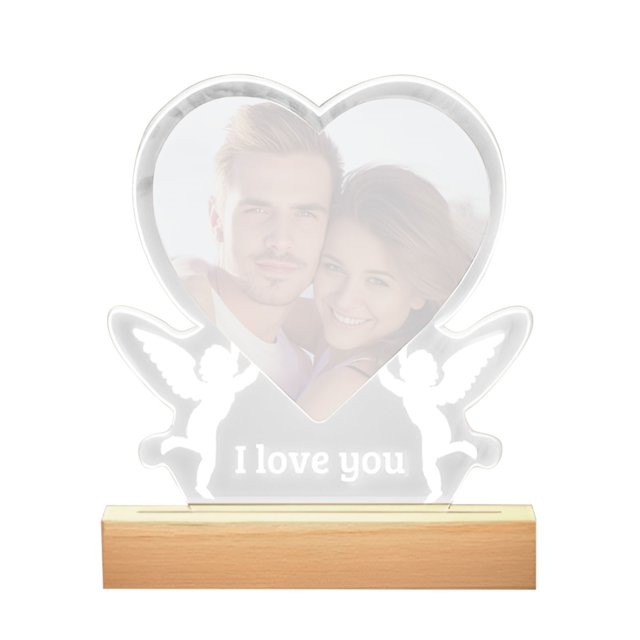 Personalized Couple For Women And Men Custom Picture Frames With Photo Customized Acrylic Plaque Photo Frame With Night Light Personalized Valentines Day