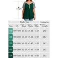 thumbnail image 5 of SHOWMALL Women's Plus Henley Tee Color-block Green 2X V-Neck Button-Up Short Sleeve Shirts Combo Casual Dressy Top, 5 of 8