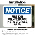 thumbnail image 3 of Fire Exit Do Not Block Not A Storage Area OSHA Notice Vinyl Decal Label 18 Inch x 12 Inch - 5 Pack, 3 of 6