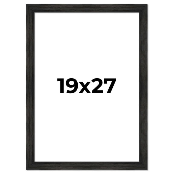 19x27 Distressed/Aged Black Complete Wood Picture Frame with UV Acrylic, Foam Board Backing, & Hardware