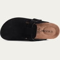 thumbnail image 4 of Comwarm Vegan Suede Clogs for Women Men, Arch Support Leather Mules Potato Sandals Shoes with Cork Footbed, Black, 4 of 6