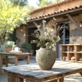 thumbnail image 5 of LuxenHome Old-World Brown with Gray 11-Inch Tall Round Terracotta Vase with Handles, 5 of 10