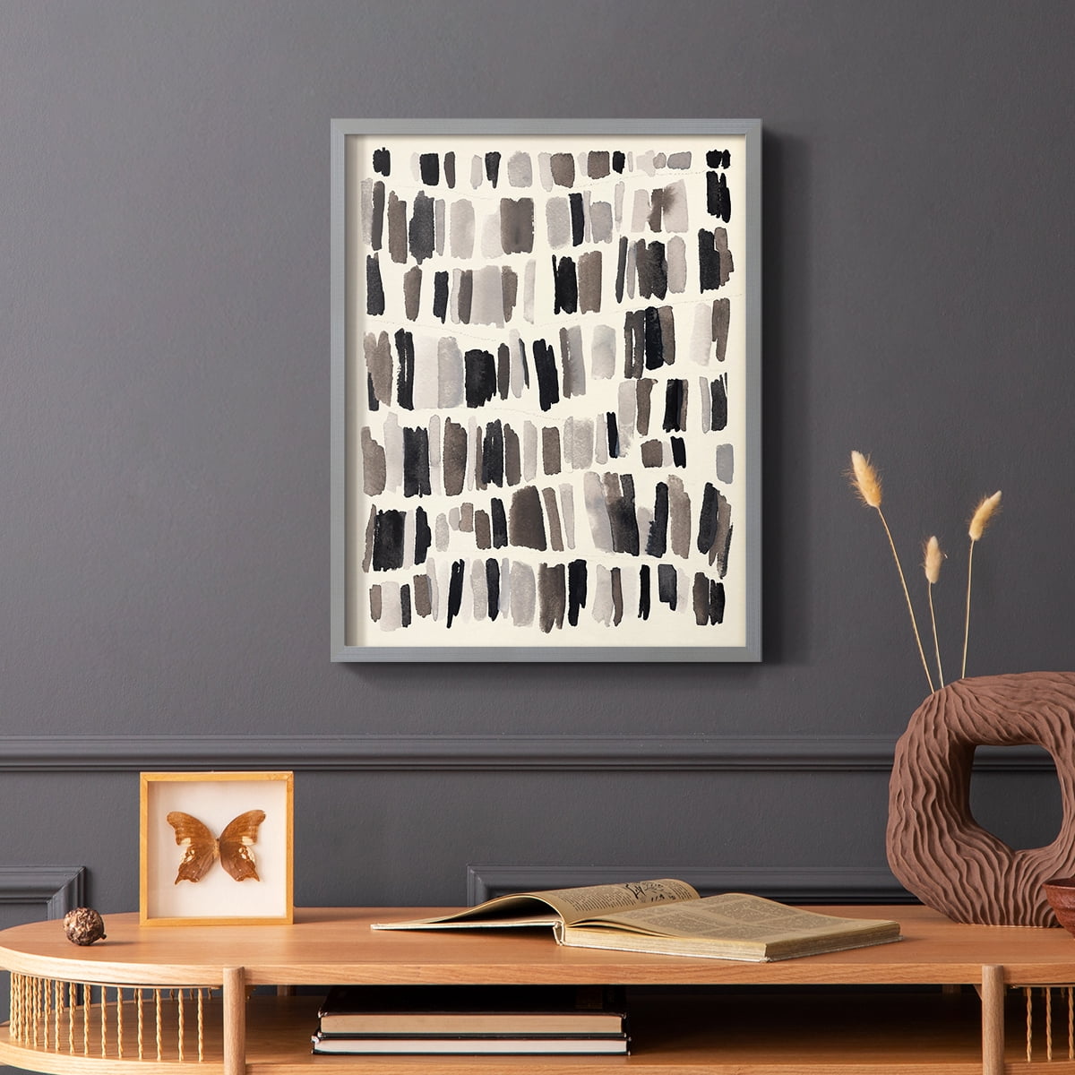 Chalk and Flint II Framed Print in Gray Solid Wood Framed Print No Nail Hanging