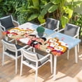 thumbnail image 2 of Japanese Wedding Table Cloths for 3 Foot Rectangle Tables, Cute Owls Cherry Blossoms Blue Patio Waterproof Elastic Fitted Tablecloths, Washable Rectangular Table Cover for Camping, 2 of 8