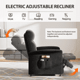 thumbnail image 4 of Power Recliner Chair with Heated & Massage, Adjustable Electric Lazy Boy Reclining Chair with Lumbar Support Pillow, Soft Fabric, Black, 4 of 7