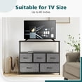 thumbnail image 2 of Dresser TV Stand with 5 Fabric Drawers,Media Console Table with Open Shelves for Bedroom,Entryway Grey, 2 of 7