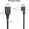 thumbnail image 5 of Cable de datos de extensión USB 3,0 macho a hembra, ángulo izquierdo, 2 uds. (20CM, 8 pulgadas), cable de conexión de datos para ratón y teclado, 5 of 5