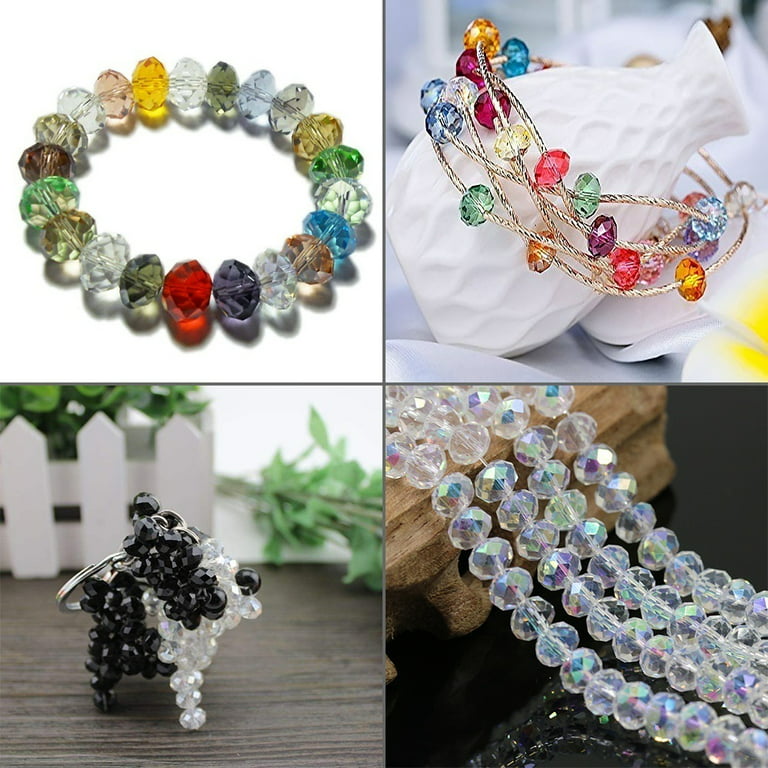 4mm 6mm 8mm Glass Beads Round Crystal Beads Colorful AB Spacer Bead  Rhinestone For Bracelet Jewelry