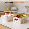 thumbnail image 4 of Cajas organizadoras de Pl&aacute;stico con Tapa,6 Piezas Cajas de Almacenaje Apilables,Cestas de Almacenaje para Organizar Estantes,Cajones,Escritorio,Armario,Oficina y Cocina (Blanco), 4 of 7