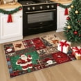 thumbnail image 4 of BLEUM CADE Christmas Area Rug 2x3 Washable Rug Non Slip, Santa Claus Door Mat Outdoor Indoor, Soft Faux Wool Patchwork Entryway Rugs Low Pile for Entrance, Christmas Decorations, 4 of 9