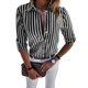thumbnail image 2 of Blusa de oficina con rayas verticales y cuello vuelto de manga larga para mujer de Pontos, 2 of 7