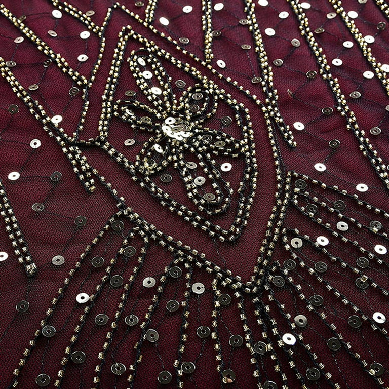 burgundy great gatsby dress Amazon.com: Women's 1920s Gatsby Dress V Neck Sequin Beads Cocktail Dress  (M,BurgundyGold) : Clothing, Shoes & Jewelry