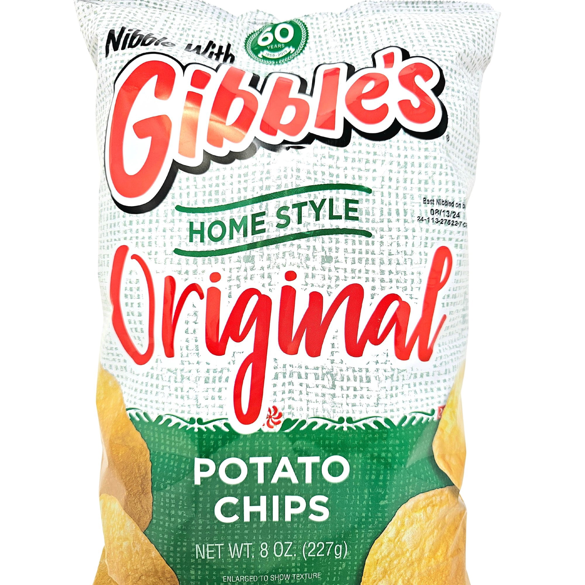 Gibble's Home Style Original Potato Chips 8 oz Bag - QTY 4