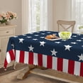 thumbnail image 6 of 4th of July Tablecloth Patriotic Decorations 60"x87" Red White and Blue Tablecloth for Memorial Day Independent Day Rectangle Table Cloth for 250 America Anniversary USA Patriotic Party Supplies, 6 of 9