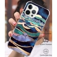 thumbnail image 3 of Ocean Waves Case Compatible with iPhone 12-12 Pro,Unique Art Design TPU Bumper Cover Case, 3 of 5